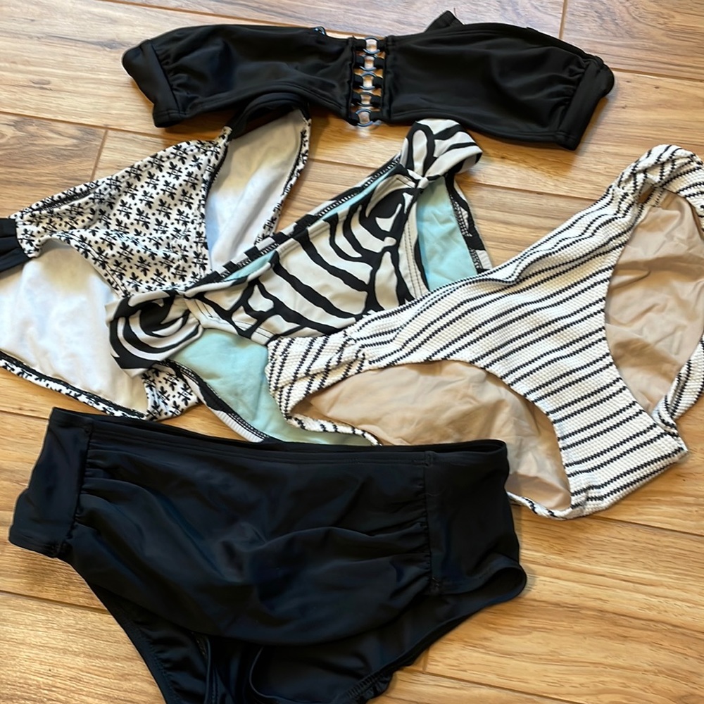 Black and white bathing suit bundle